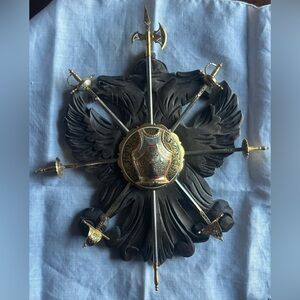 Vintage Toledo Sword Shield Wall Plaque Medieval Castle Decor